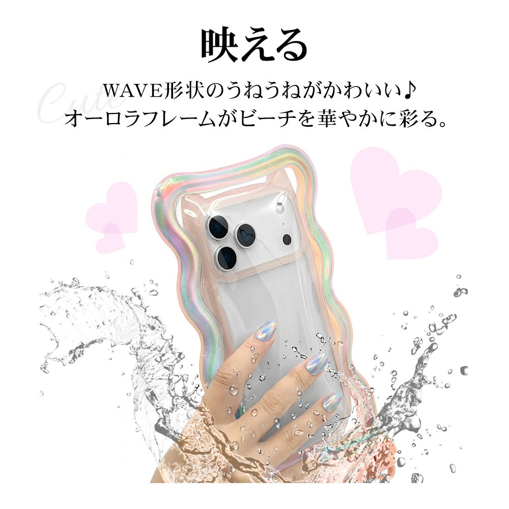 ���ޥ� �ɿ奱���� IP68 �����������ȥ�å��� WAVECASE �������� ���ޡ��ȥե��� �������饫�顼 �� ������ �ס��� ��Ϥ ��ʪ���� ���襤�� �礭�� iPhone Android ��������ԥ� RFRWPF09WAPK �饹���Хʥ�