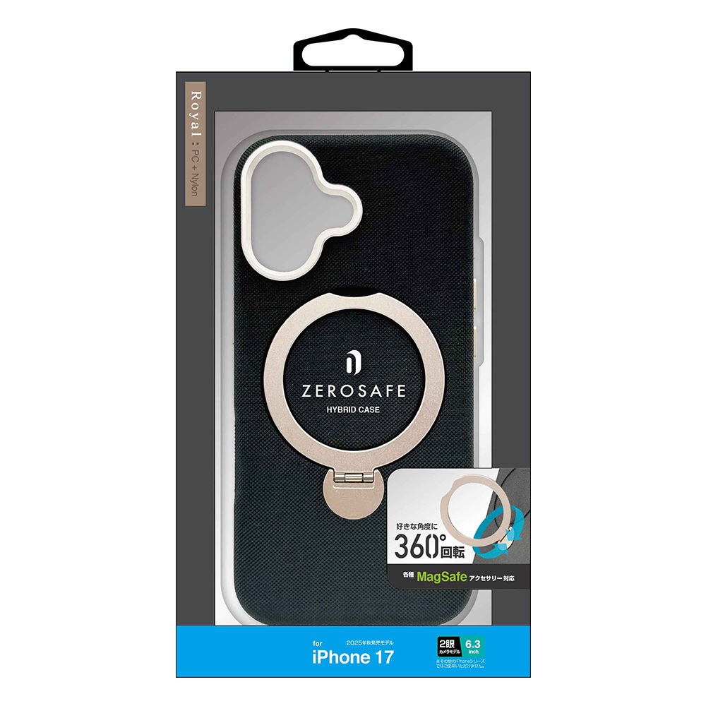 iPhone17 ������ ���С� �ϥ��֥�å� ZEROSAFE Royal MagSafe�б� �ޥ��ͥåȽ��� �Ѿ׷�ۼ� ����դ� ��ɻ� �磻��쥹���� �֥�å� �����ե��� ���ޥۥ����� 9705IP5AZSBK �饹���Хʥ�