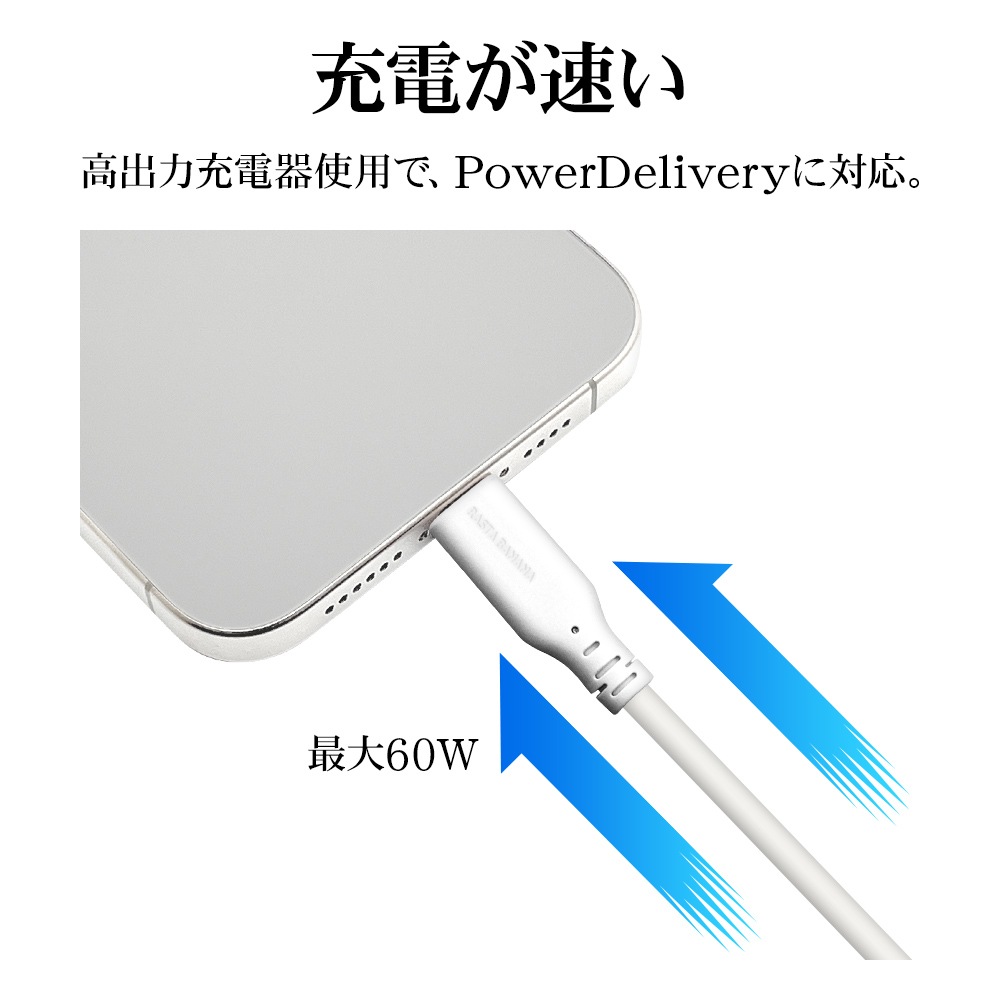 iPhone15 ���ޥ� �����֥� PD�б� USB3.2 gen1 5Gbps ���餫�� ���ꥳ�󥱡��֥� ���� �̿� Type-C to Type-C typec Power Delivery 60W 1m 100cm �ۥ磻�� ���ޡ��ȥե��� R10CACC3A07WH