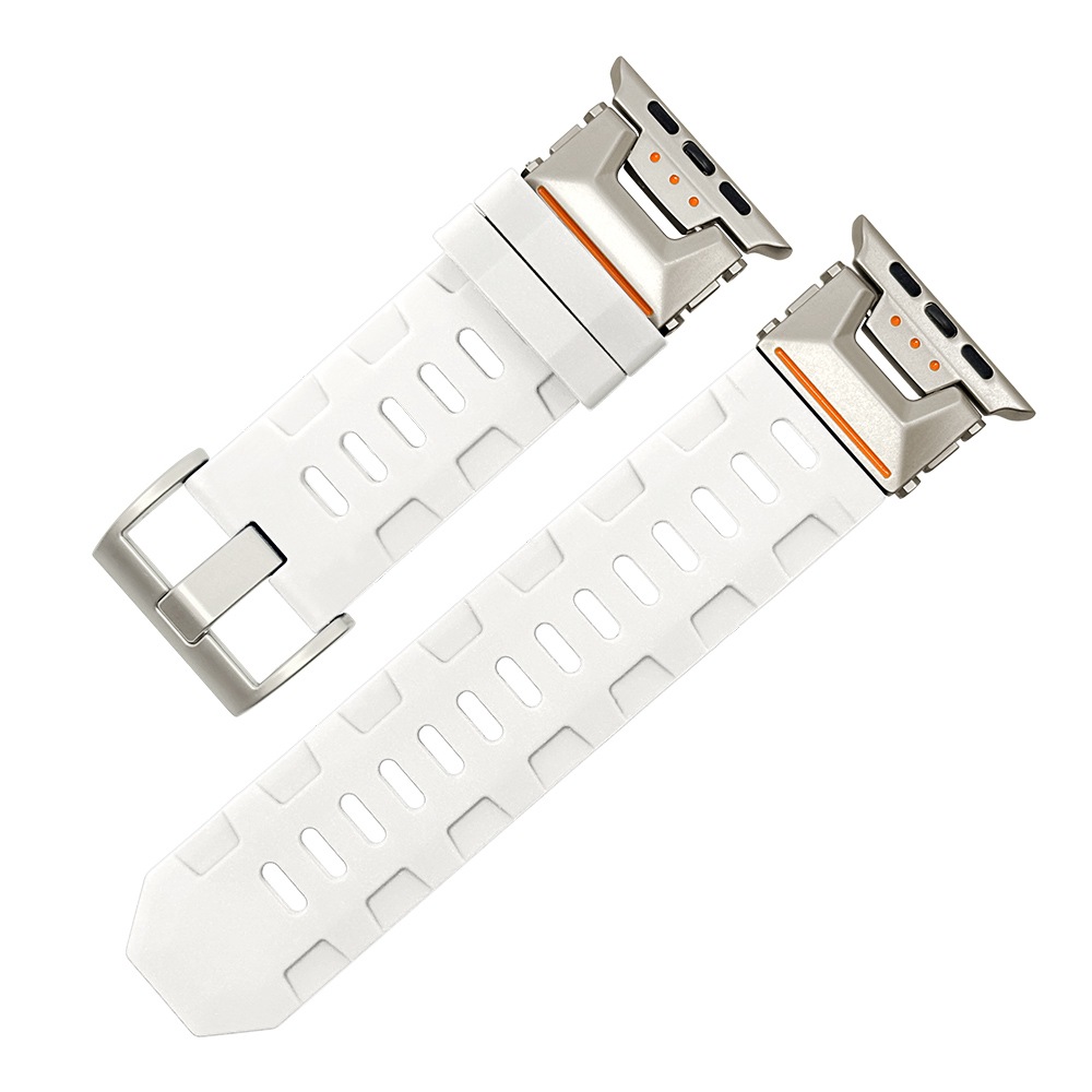 Apple Watch 49mm 46mm 45mm 44mm ULTRA style silicon band2 ����ȥ饹������ ���ꥳ��Х�� ������2 ��æ��ñ �Х�� �ۥ磻�� ���åץ륦���å� �٥�� RBLAWUS4409WH �饹���Хʥ�