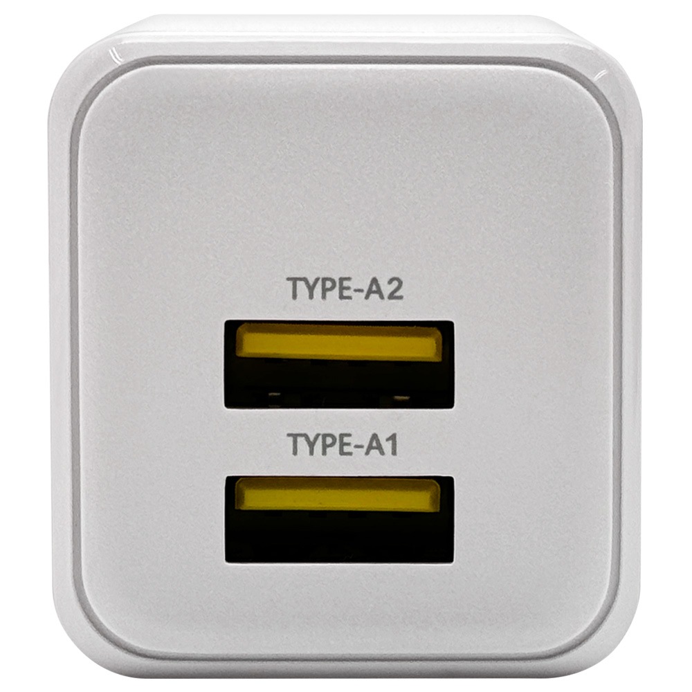 Ŵ ACץ USBŴ A 2ݡ 5V 2.4A 12W 󥻥 AC USB Type-A 2Ʊ  ѥ  smart IC ۥ磻 iPhone Android ޥ ޡȥե RAC2A2A05WH 饹Хʥ