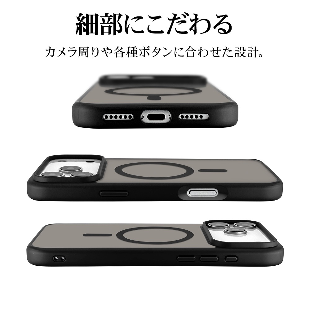 iPhone17 Pro Max  С ϥ֥å MagSafeб ޥͥåȽ RHINOX 饤Υå Ѿ׷ MIL ޥå TPUХѡ 磻쥹 ֥åߥեȥ֥å ե ޥۥ 9098IP5DHAMBKFB 饹Хʥ