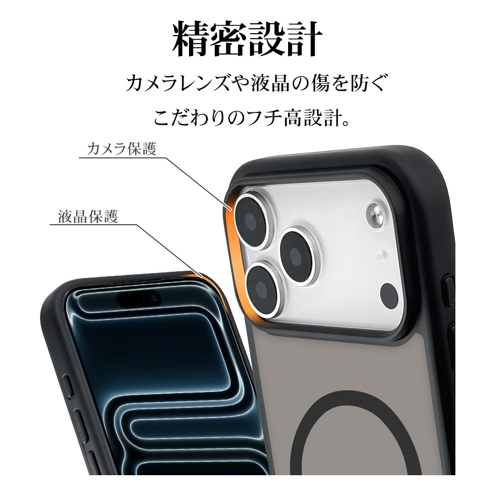 iPhone17 Pro Max  С ϥ֥å MagSafeб ޥͥåȽ RHINOX 饤Υå Ѿ׷ MIL ޥå TPUХѡ 磻쥹 ֥åߥեȥ֥å ե ޥۥ 9098IP5DHAMBKFB 饹Хʥ