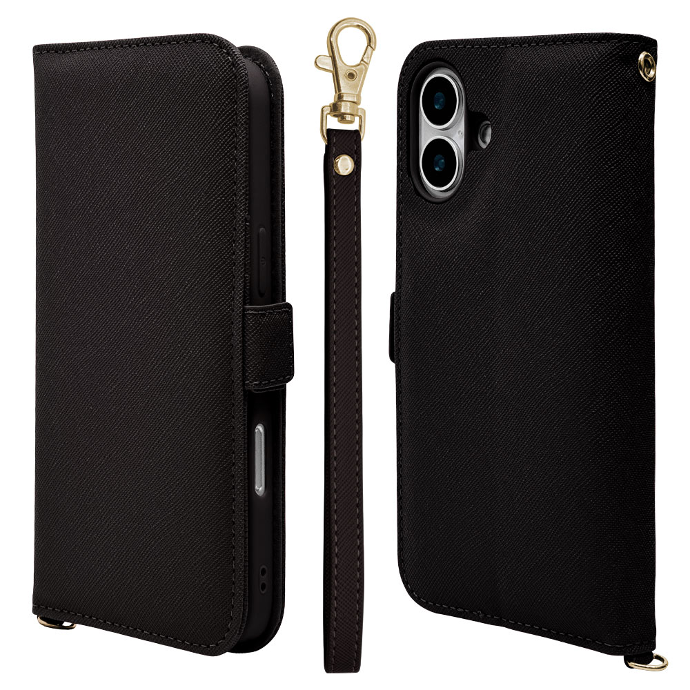 iPhone16 Plus ������ ���С� ��Ģ�� ���������� ������ɵ�ǽ �ϥ�ɥ��ȥ�å��դ� �֥�å� �����ե��� ���ޥۥ����� 8253IP467BHSBK �饹���Хʥ�