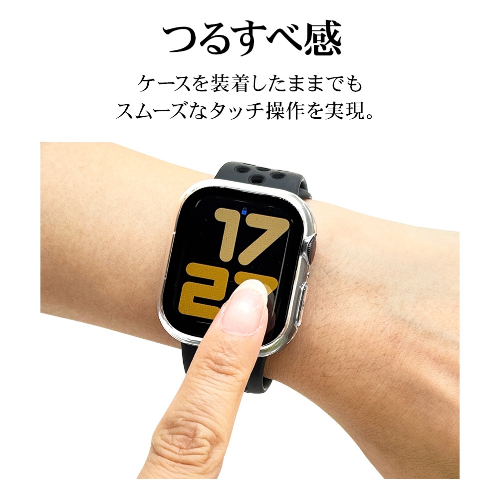 Apple Watch series10 46mm 饹ե  С ϥ֥å  Ʃ ꥢ PC+GLASS 饹ηץƥ ɿ奱 IPX68 ɽ̹9H ꥢ åץ륦å GHB4813AW46 饹Хʥ