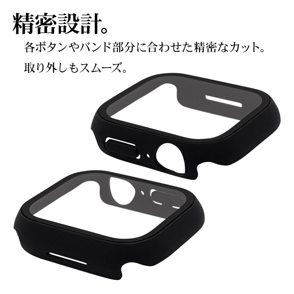 Apple Watch Series9 Series8 Series7 41mm ���饹�ե���� ������ ���С� �ϥ��֥�å� ����� ��Ʃ�� ���ꥢ PC+GLASS ���饹���η��ץ��ƥ����� ɽ�̹���9H �֥�å� ���åץ륦���å� GHB3740AW41 �饹���Хʥ�