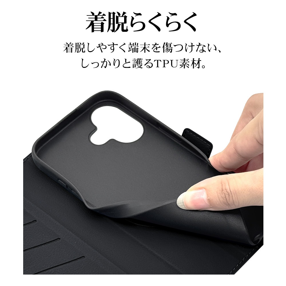 iPhone16 Plus  С Ģ  Ѿ׷ۼ MagSafeб  ɵǽ 磻쥹б ɥޥͥå ֥å ե ޥۥ 8255IP467BSMMBK 饹Хʥ