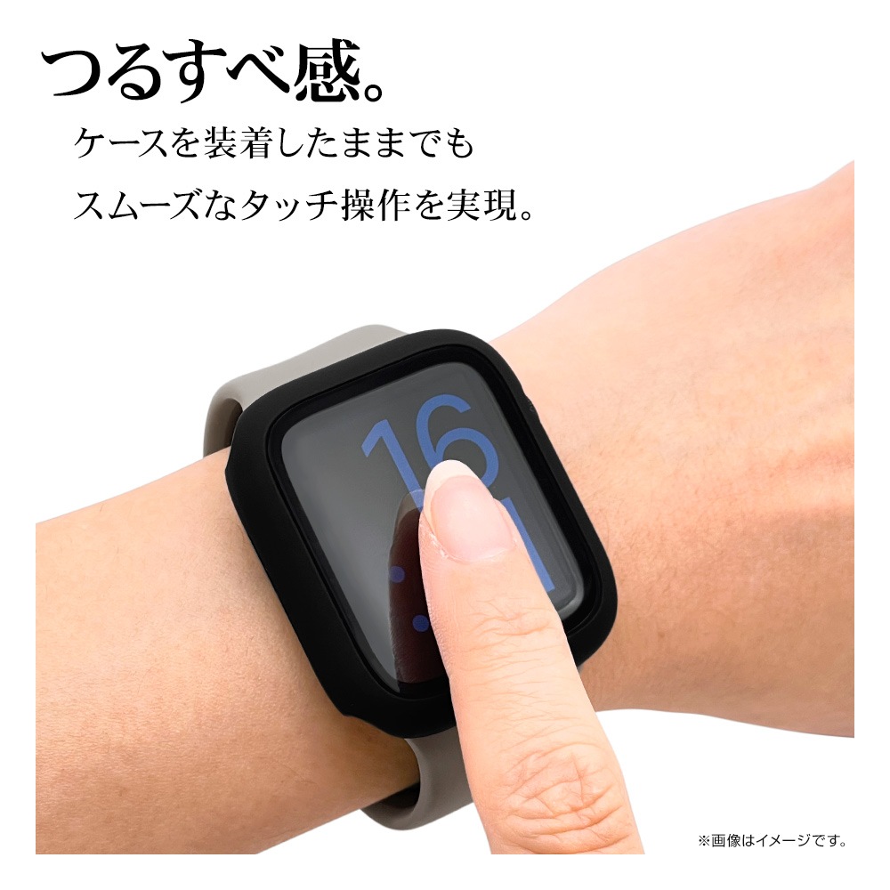 Apple Watch Series9 Series8 Series7 45mm 饹ե  С ϥ֥å  Ʃ ꥢ PC+GLASS 饹ηץƥ ɽ̹9H ֥å åץ륦å GHB3742AW45 饹Хʥ