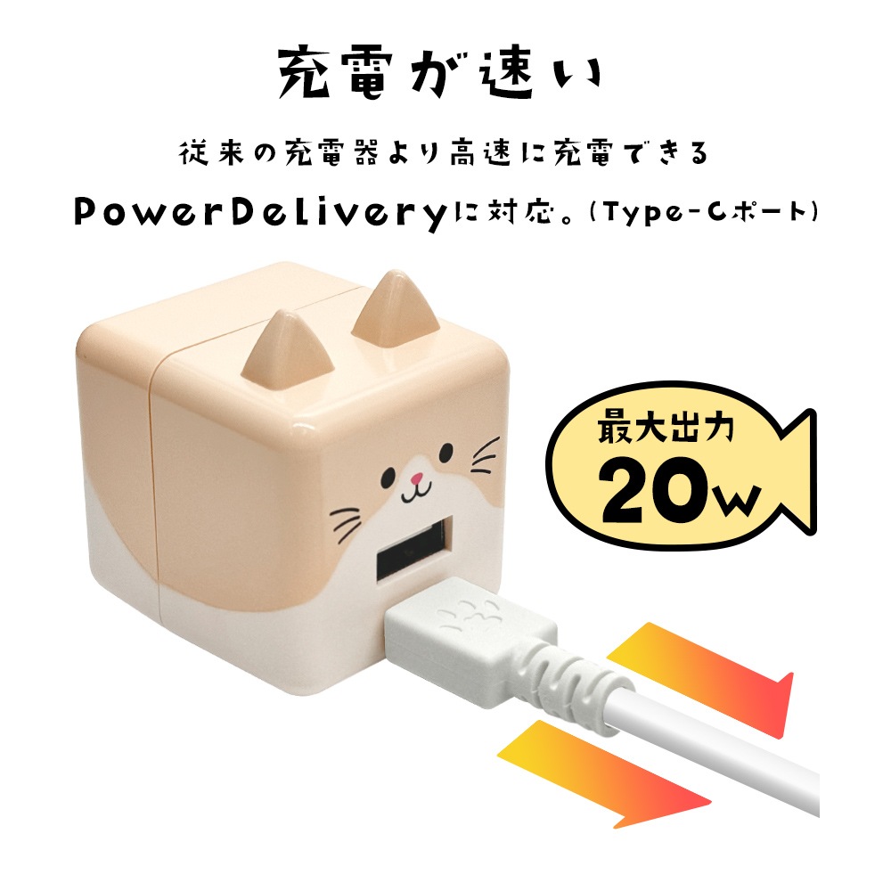 ��Фˤ㡼 ���Ŵ� AC�����ץ��� USB���Ŵ� 2�ݡ���PD�б� �ѥ�ǥ�Х꡼ ������C 20��å� ������A 2.4����ڥ� ���󥻥�� AC USB Type-C Power Delivery 20W Type-A 2.4A ��Х˥㡼 ����� RACCA20W03ART �饹���Хʥ�