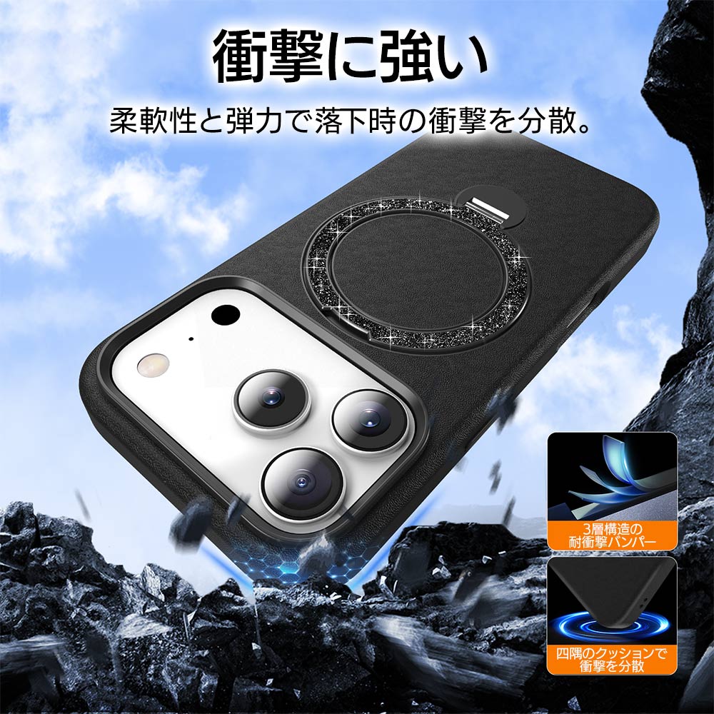 iPhone17 Pro ������ ���С� �ϥ��֥�å� ZEROSAFE Shaft MagSafe�б� �ޥ��ͥåȽ��� �Ѿ׷� MIL TPU�Х�ѡ������� PU�쥶�� ������դ� ��ɻ� �磻��쥹���� �ѡ��ץ� �����ե��� ���ޥۥ����� 9013IP5BZSPU �饹���Хʥ�