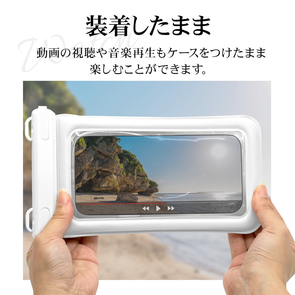 ���ޥ� �ɿ奱���� IPX8 �����������ȥ�å��� �⤯�� ������ �ס��� ��Ϥ ��ʪ���� �礭�� iPhone Android �ۥ磻�� RFRWPF12FWH �饹���Хʥ�