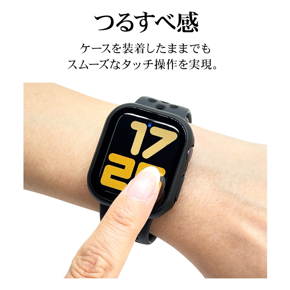 Apple Watch series8 series7 45mm 饹ե  С ϥ֥å  Ʃ ꥢ PC+GLASS 饹ηץƥ ɿ奱 IPX68 ɽ̹9H ֥å åץ륦å GHB4628AW45 饹Хʥ