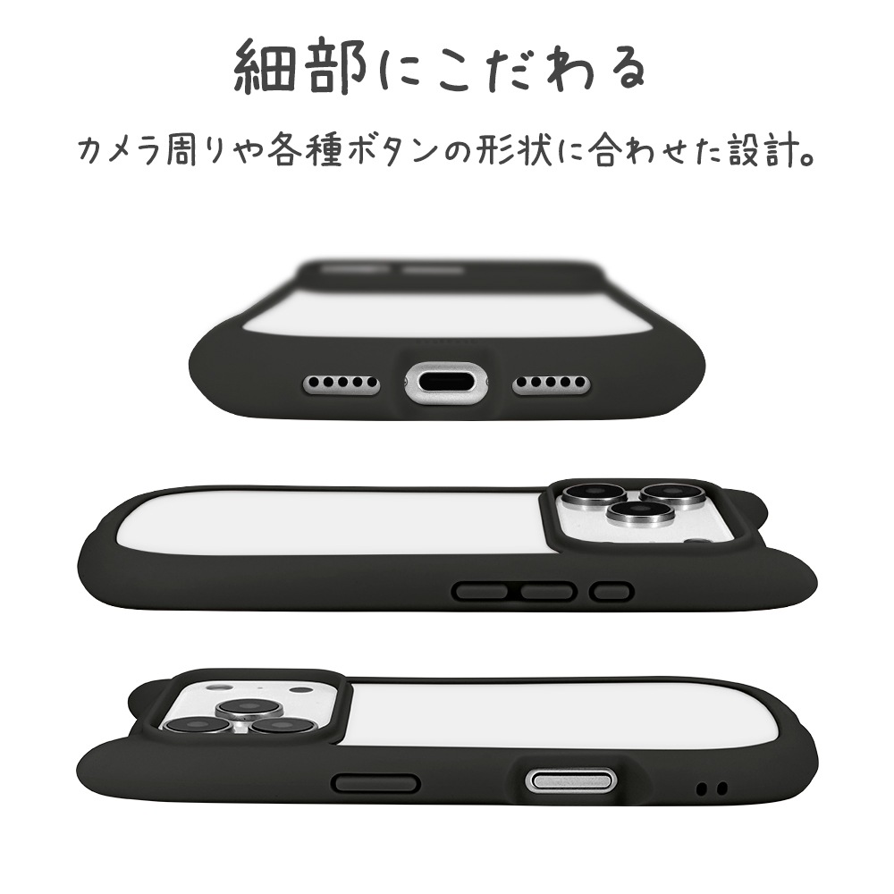 iPhone17 Pro  С ϥ֥å mimi ǭ ͥߥ ͤߤ ǭ ͥ ͤ Ѿ׷ۼ MIL ̥ꥢ TPUХѡ 磻쥹б ֥å ե ޥۥ 9015IP5BHPBK 饹Хʥ