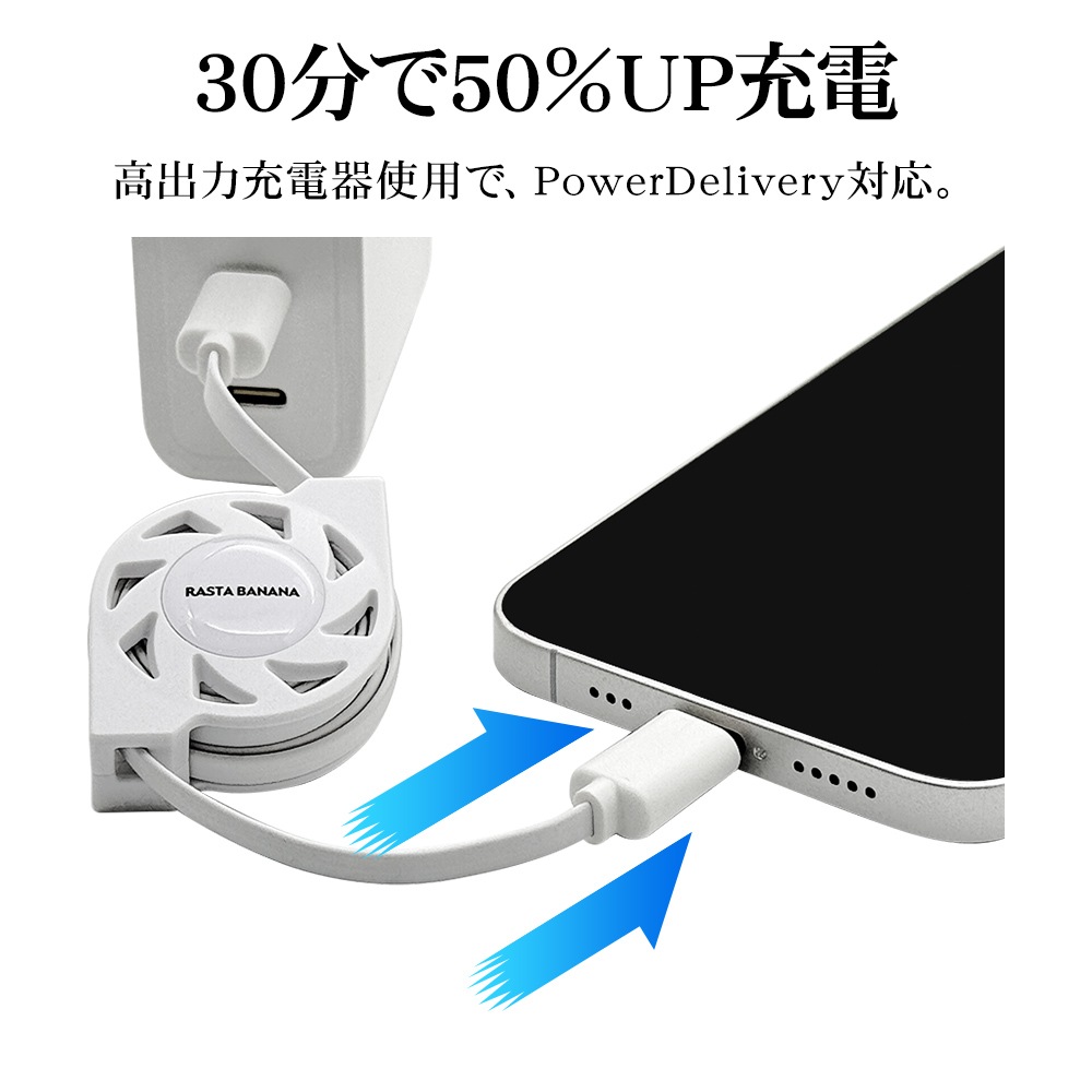 ޥ C ֥ PD 60å ꡼륿 ꡼륱֥  ̿ 0.8᡼ȥ ѥǥХ꡼ USB Type-C Power Delivery 60W 0.8m 80cm  ꡼  ۥ磻 ޡȥե R08CACC3A09WH 饹Хʥ