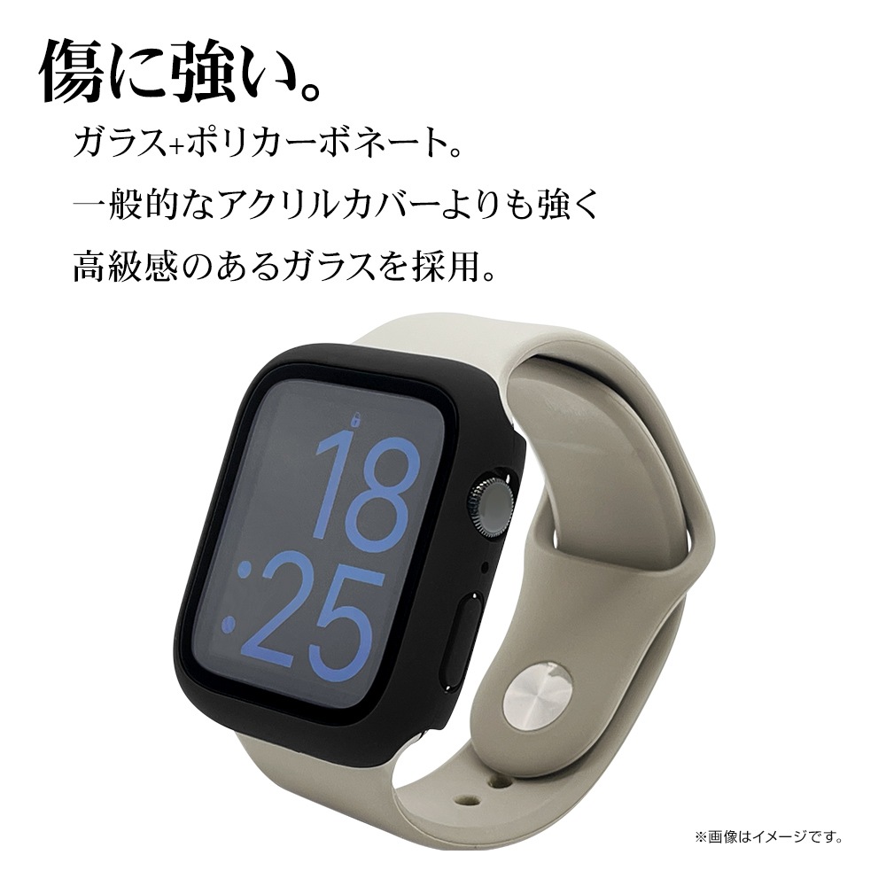 Apple Watch Series6 Series5 Series4 SE3 SE2 SE 44mm 饹ե  С ϥ֥å  PC+GLASS 饹ηץƥ ɽ̹9H ֥å åץ륦å GHB3746AW44 饹Хʥ
