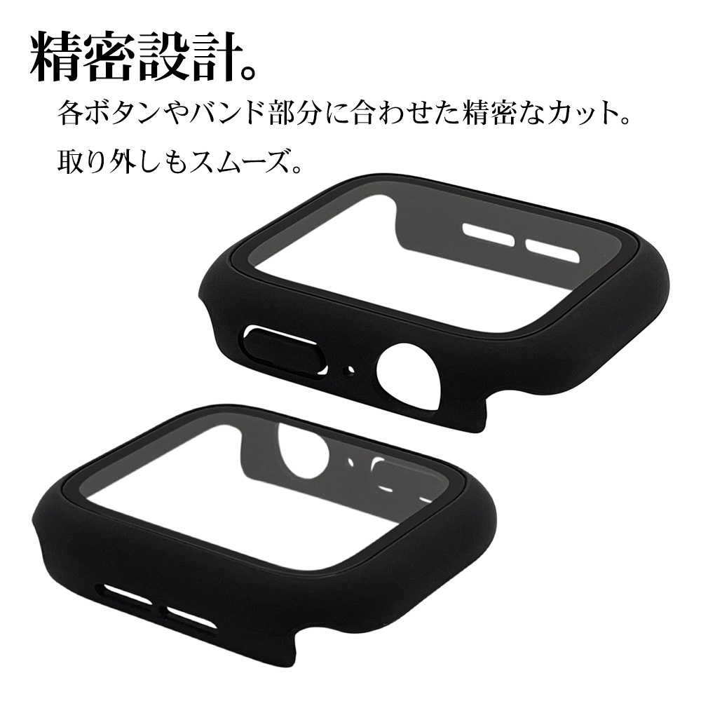 Apple Watch Series6 Series5 Series4 SE3 SE2 SE 44mm 饹ե  С ϥ֥å  PC+GLASS 饹ηץƥ ɽ̹9H ֥å åץ륦å GHB3746AW44 饹Хʥ