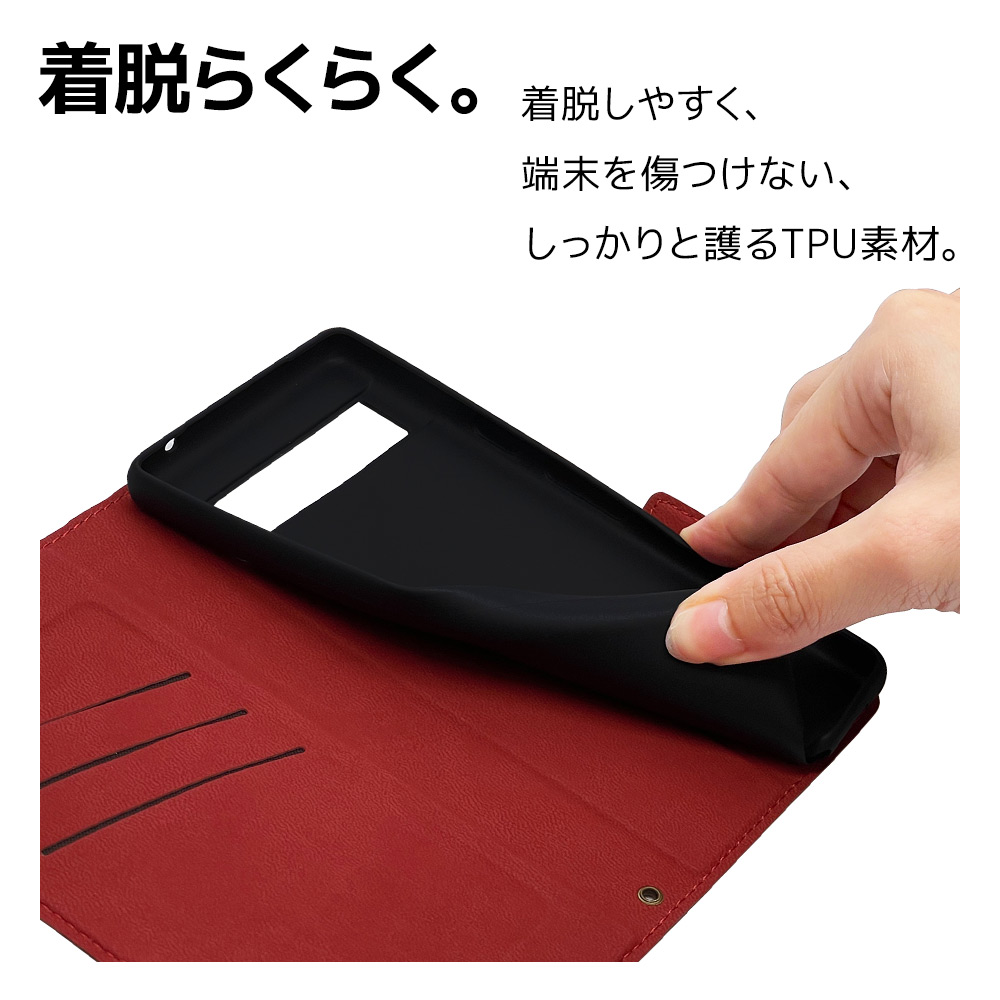 Google Pixel 7a ケース カバー 手帳型 薄型 耐衝撃吸収 カード