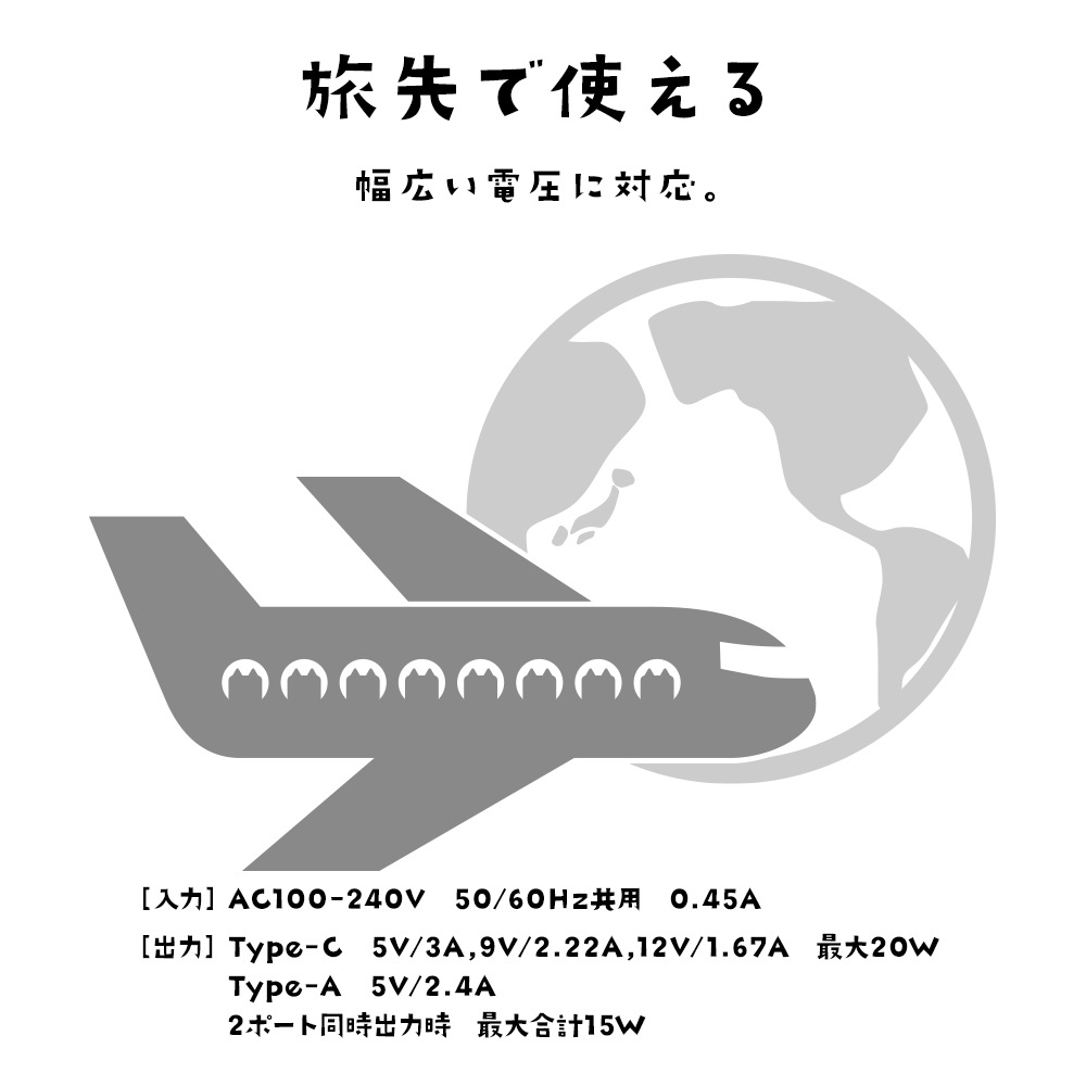 ��Фˤ㡼 ���Ŵ� AC�����ץ��� USB���Ŵ� 2�ݡ���PD�б� �ѥ�ǥ�Х꡼ ������C 20��å� ������A 2.4����ڥ� ���󥻥�� AC USB Type-C Power Delivery 20W Type-A 2.4A ��Х˥㡼 �쥪 RACCA20W03LEO �饹���Хʥ�