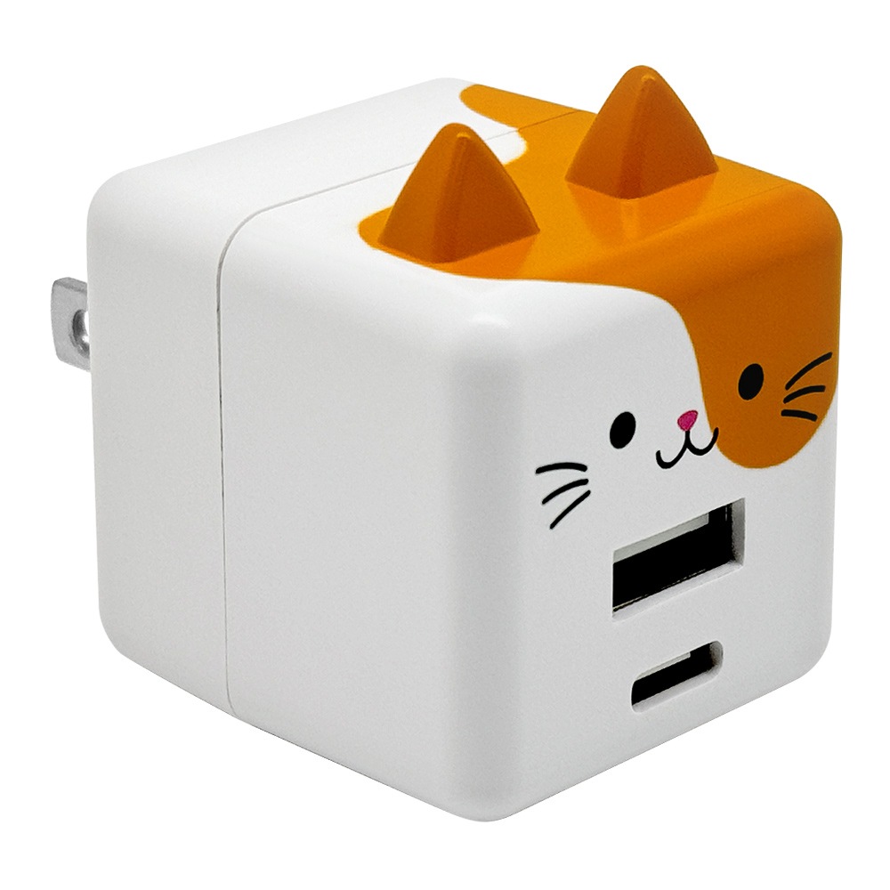 ��Фˤ㡼 ���Ŵ� AC�����ץ��� USB���Ŵ� 2�ݡ���PD�б� �ѥ�ǥ�Х꡼ ������C 20��å� ������A 2.4����ڥ� ���󥻥�� AC USB Type-C Power Delivery 20W Type-A 2.4A ��Х˥㡼 �쥪 RACCA20W03LEO �饹���Хʥ�