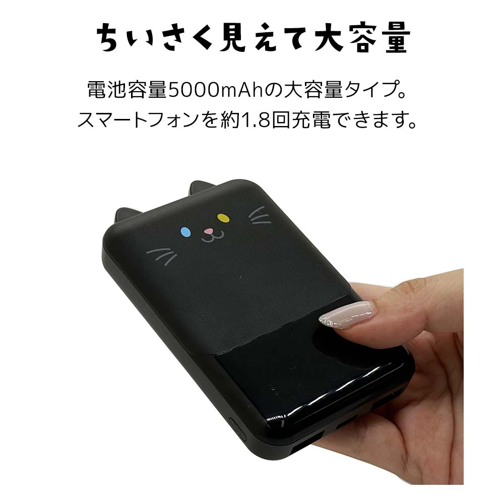 ��Фˤ㡼 ��Х���Хåƥ꡼ ��Х˥㡼 iPhone iPad ���ޥ� ���֥�å� ���Ǥ��� 5000mAh ������C 1�ݡ��� ������A 2�ݡ��� 2.1A USB Type-C typec Type-A ���� ���� ������ ���������ǽ 3��Ʊ������ RLI050C2A01GOM