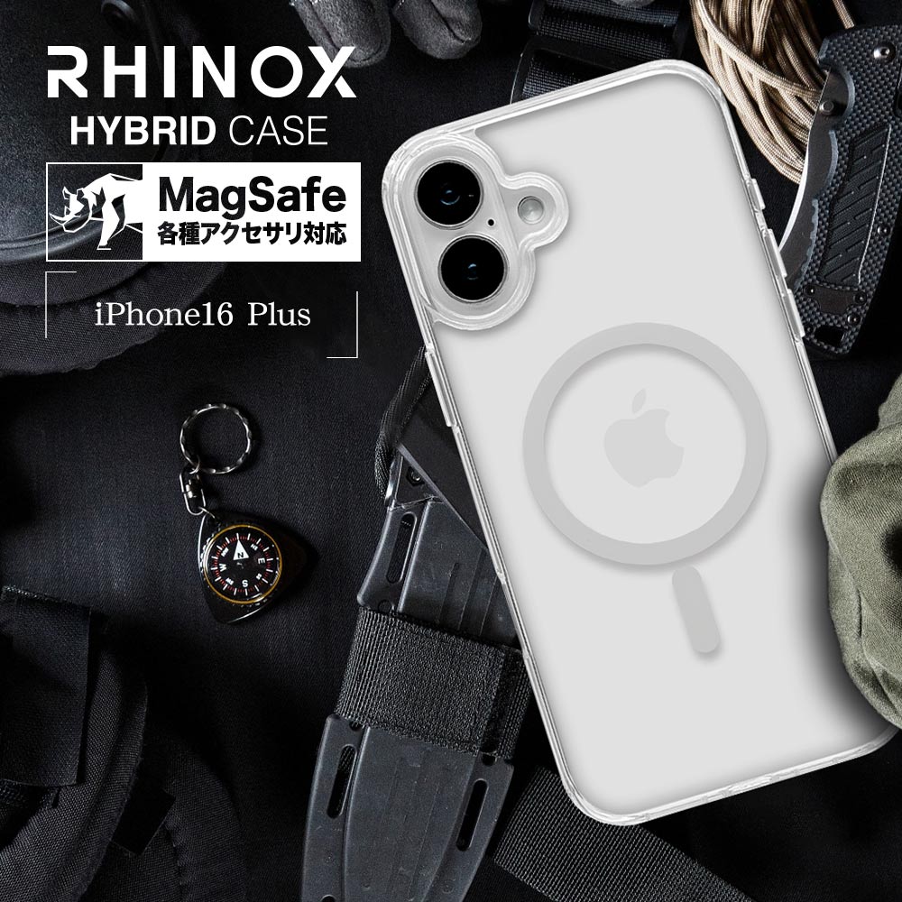 iPhone16 Plus  С ϥ֥å MagSafeб RHINOX 饤Υå Ѿ׷ۼ MIL ꥢ ɽ̹5H TPUХѡ 磻쥹б ե ޥۥ 8264IP467HAMCL 饹Хʥ