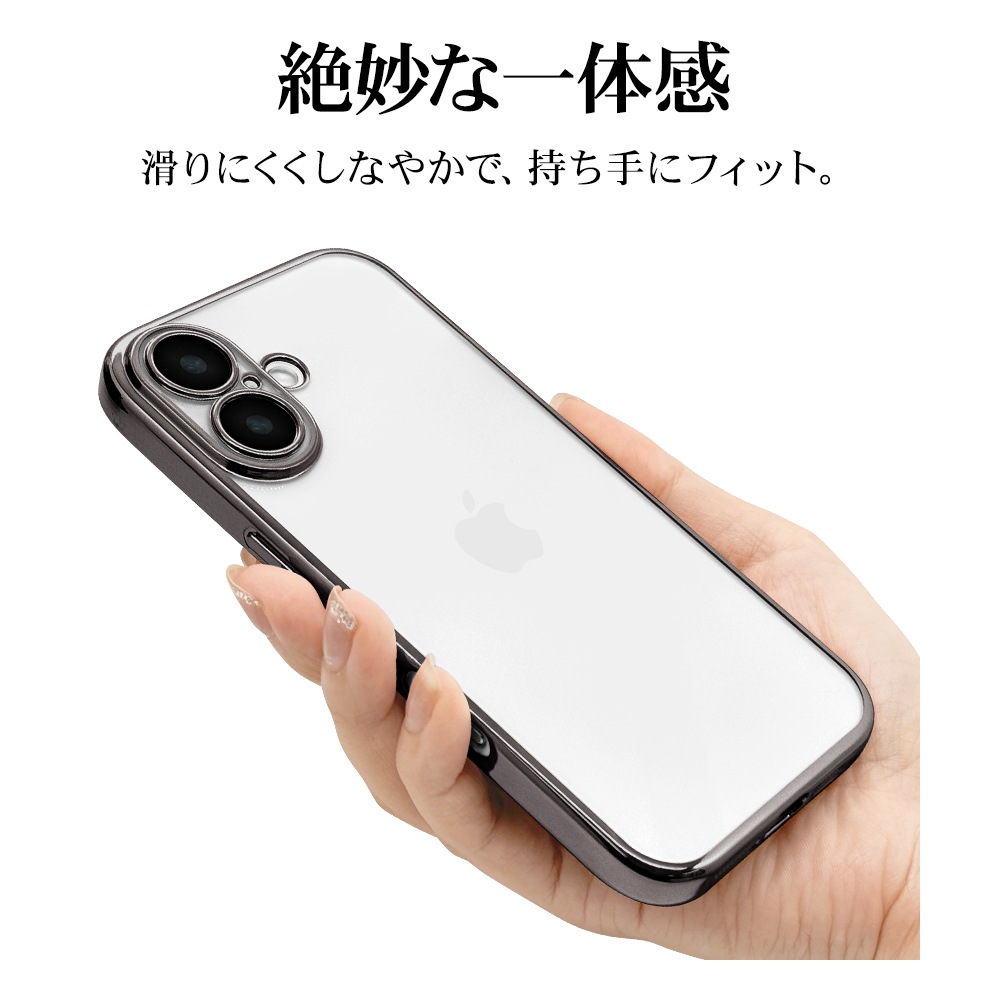 iPhone16  С եȥ TPU ˸ݸ ̩߷ Ѿ׷ۼ ꥢ Ʃ ᥿ե졼 ȥåץۡ 磻쥹б ֥å ե ޥۥ 8097IP461TPLBK 饹Хʥ