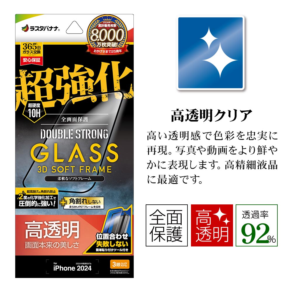 iPhone16 Pro ���饹�ե���� �����ݸ� ����� ��Ʃ�� ���ꥢ Ķ�䶯�� ���֥륹�ȥ��� �ѳ�줷�ʤ� 0.33���� ����10H ��ñŽ���դ� �����ե��� �ݸ�ե���� SGWS4417IP461P �饹���Хʥ�