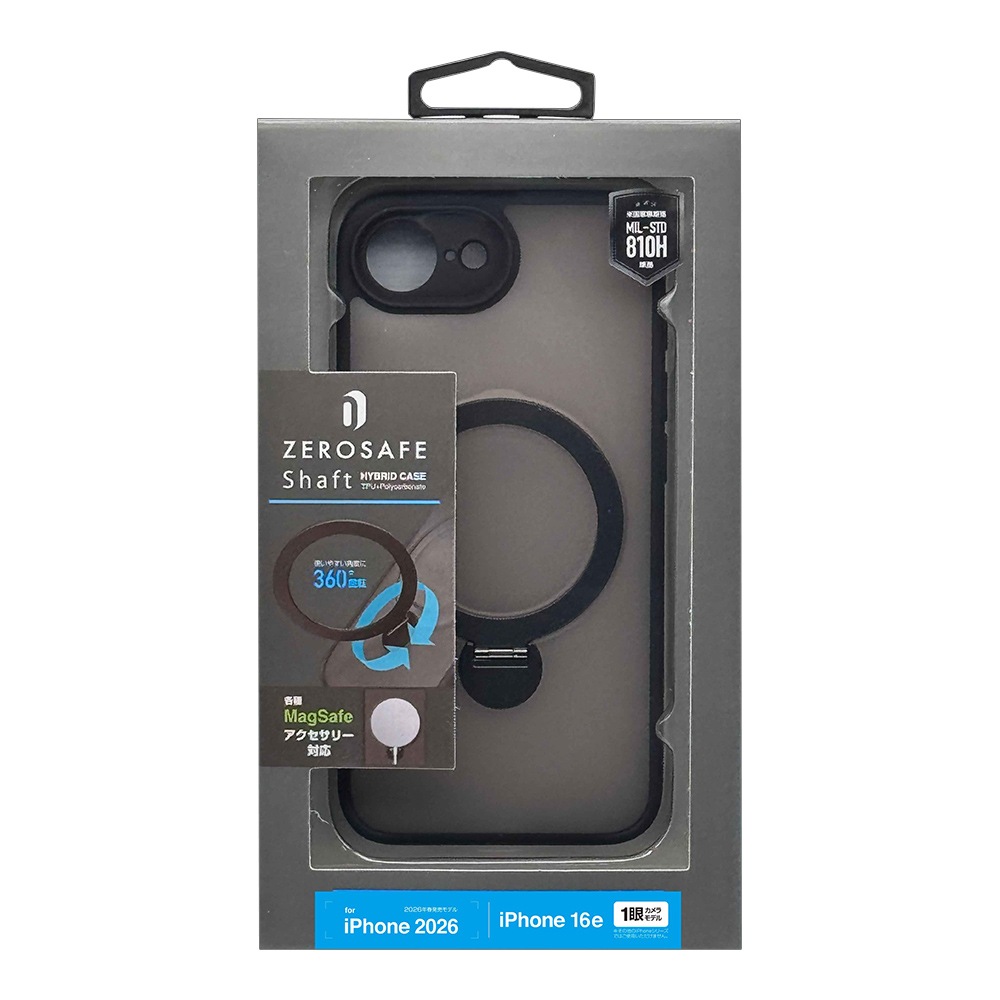 iPhone17e 16e ������ ���С� �ϥ��֥�å� ZEROSAFE Shaft MagSafe�б� �Ѿ׷�ۼ� MIL���� TPU�Х�ѡ������� ����դ� ��ɻ� �磻��쥹���� �ե����ȥ֥�å� �����ե��� ���ޥۥ����� 9450IP6EZSFBK �饹���Хʥ�