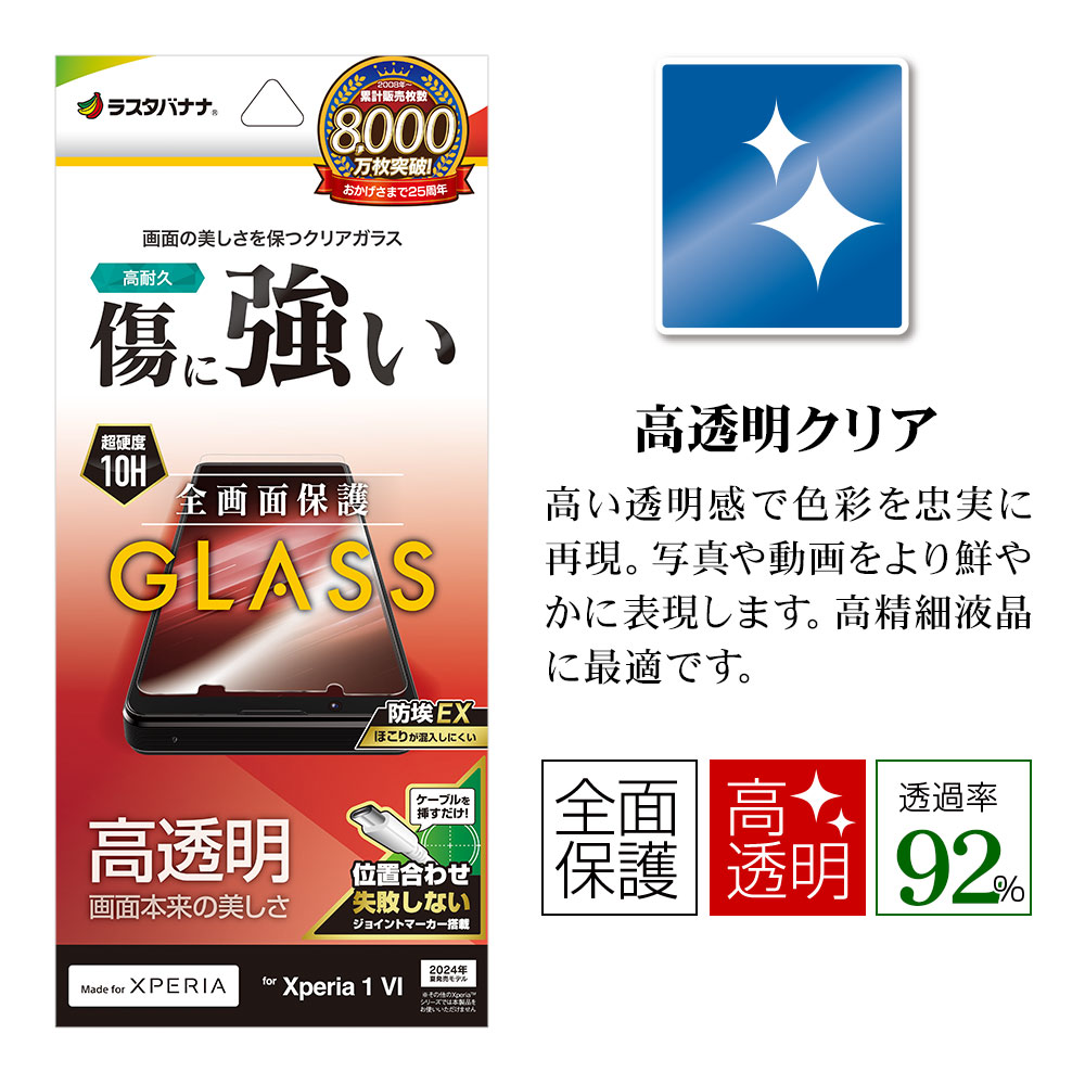 Xperia1 VI SO-51E SOG13 XQ-EC44 ���饹�ե���� �����ݸ�  ����� ��Ʃ�� ���ꥢ �ۥ����ɻ� 0.33mm ����10H ��ñŽ���դ� �������ڥꥢ1 �ޡ���6 �ݸ�ե���� GP4209XP16 �饹���Хʥ�