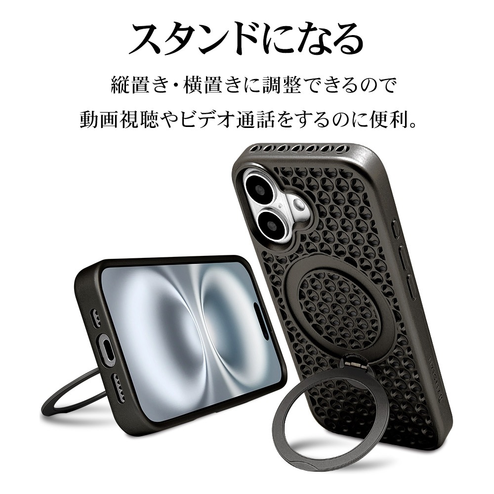 iPhone16 ������ ���С� �ϥ��֥�å� ZEROSAFE Mesh MagSafe�б� �Ѿ׷�ۼ� MIL���� TPU�Х�ѡ������� ����դ� ��å��� ��ɻ� �֥�å� �����ե��� ���ޥۥ����� 8300IP461ZSFMBK �饹���Хʥ�
