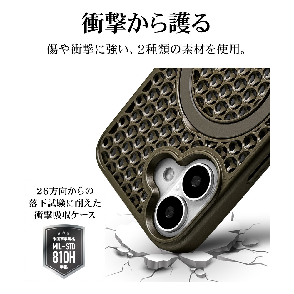 iPhone16 ������ ���С� �ϥ��֥�å� ZEROSAFE Mesh MagSafe�б� �Ѿ׷�ۼ� MIL���� TPU�Х�ѡ������� ����դ� ��å��� ��ɻ� �ʥ����� �����ե��� ���ޥۥ����� 8301IP461ZSFMNL �饹���Хʥ�