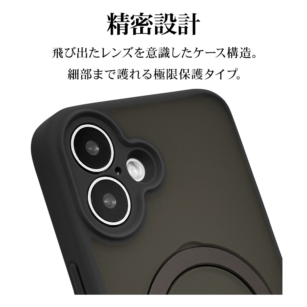 iPhone16 Plus  С ϥ֥å ZEROSAFE Shaft MagSafeб ˸ݸ Ѿ׷ۼ MIL ޥå TPUХѡ դ ɻ եȥ֥å ե ޥۥ 8322IP467ZSFSLBK 饹Хʥ