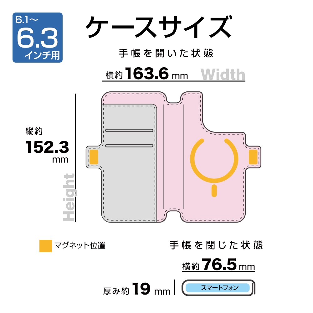 iPhone ���ޥ� ���� ������ ���С� ��Ģ�� ���� ���������� MagSafe�б� ��ñ��æ �ޥ��ͥå� ���� �᥿�륷���� 6.3������ޤ��б� �����ɥޥ��ͥå� �ͥ��ӡ��ߥ֥饦�� ���ޥۥ����� RFMB01SMNVB �饹���Хʥ�