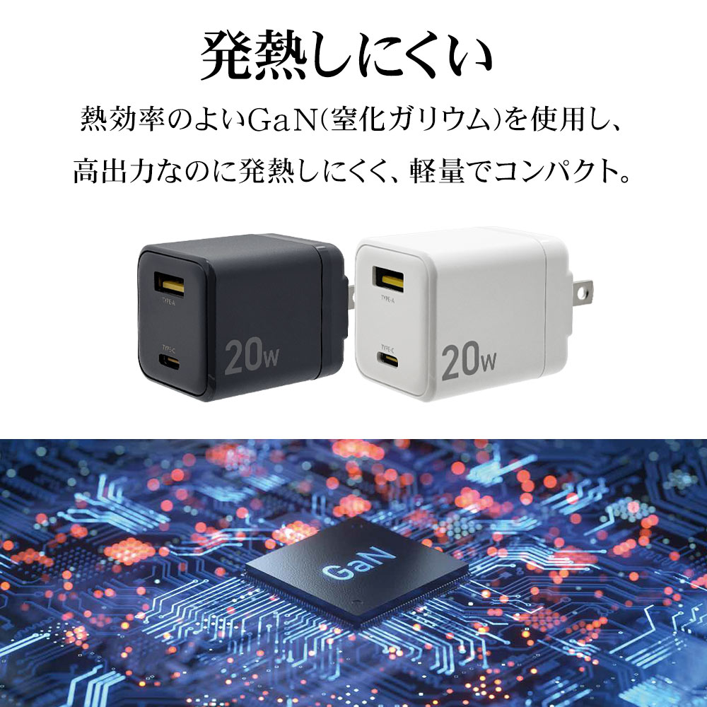 ���Ŵ� USB���Ŵ� 2�ݡ��� PD�б� ������A ���󥻥�� AC USB Type-C typec 20W Power Delivery Type-A typea 2.4A ��® ��® ����� 2��Ʊ������ �ۥ磻�� iPhone ���ޥ� iPad RACCA20W02WH