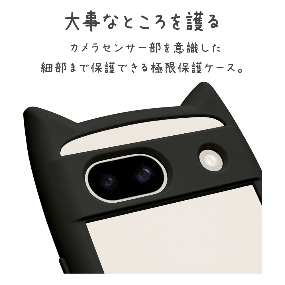 Google Pixel 8a ケース カバー ハイブリッド mimi 猫耳 ネコミミ