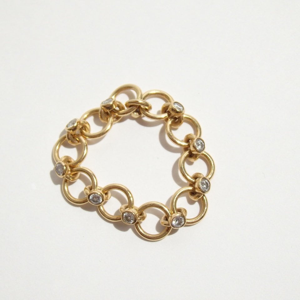大人気，爆買い M2588P ▽SHIHARA シハラ▽ DIAMOND LINK RING 02 10P