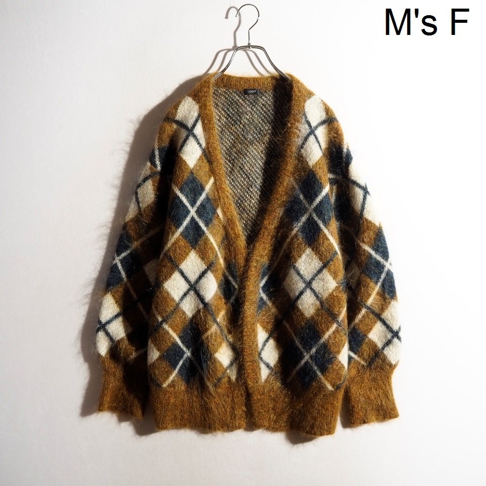 LOEFF アーガイルシャギーモヘヤニットカーディガン 楽天市場店