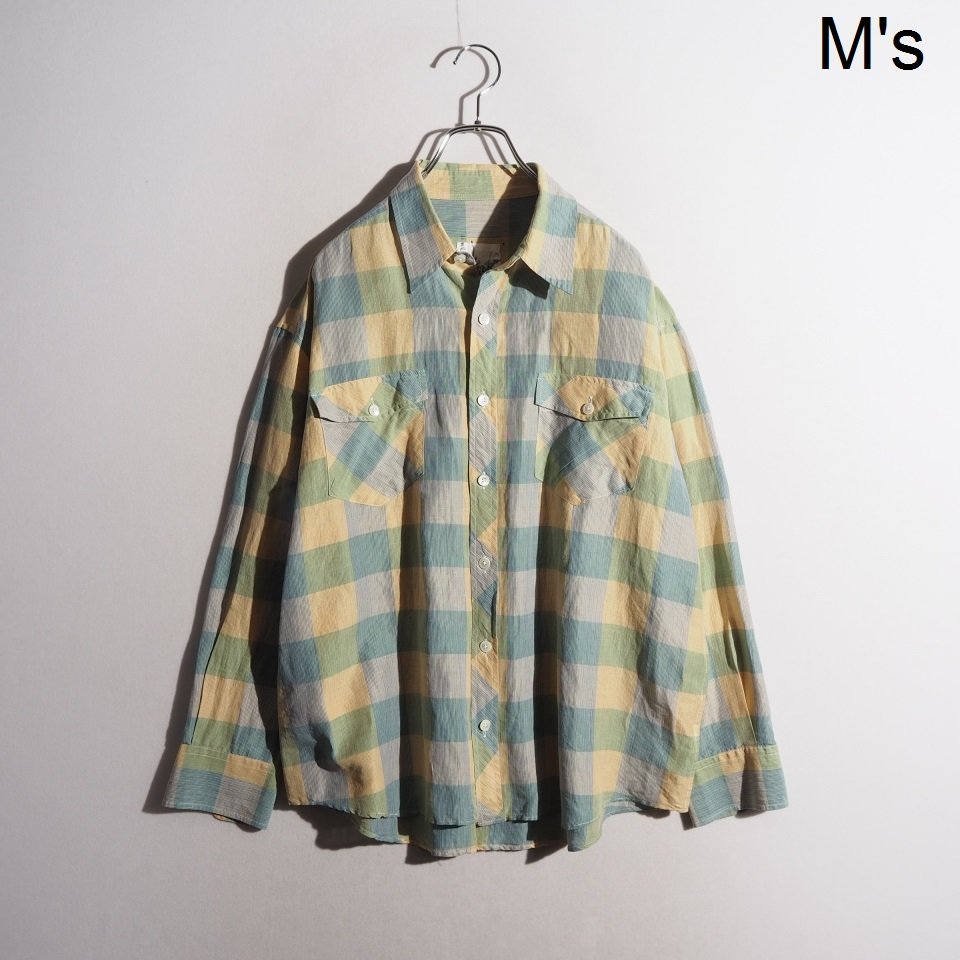 P3860P) I AM DORK ��������ɡ�������BIG WORK SHIRT ���åȥ��ͥ� ����� �֥롼 ���꡼�� �������� �����å�