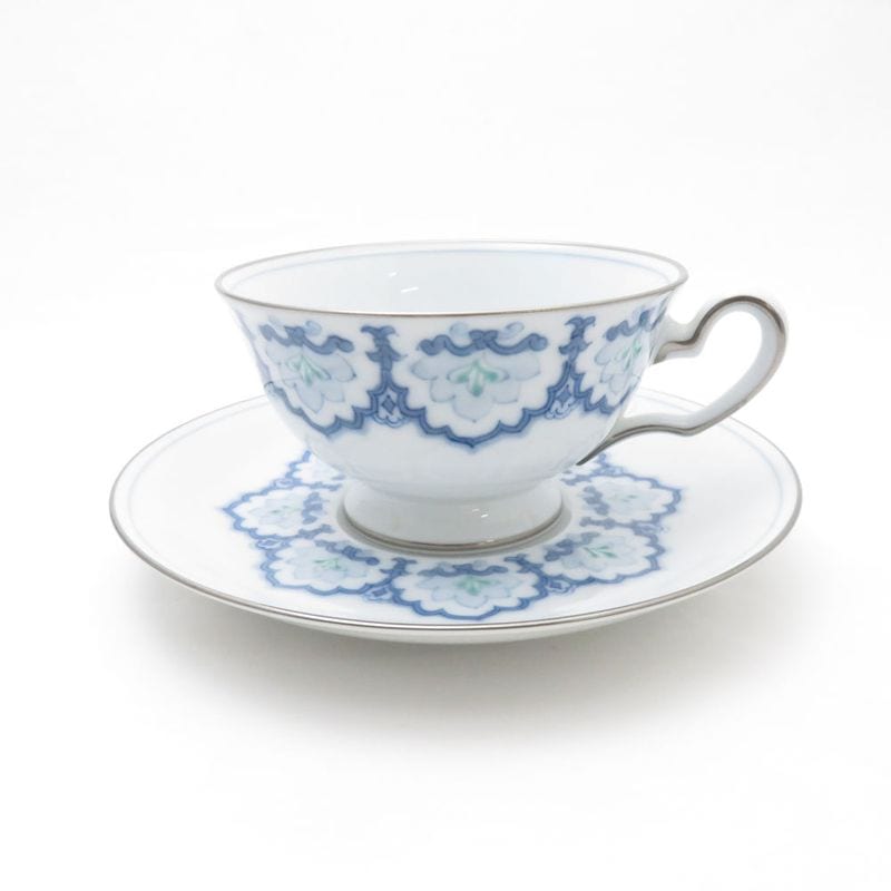 美品 OKURA 大倉陶園 呉須正倉院 カップ＆ソーサー ティー コーヒー ST167B1 【中古】