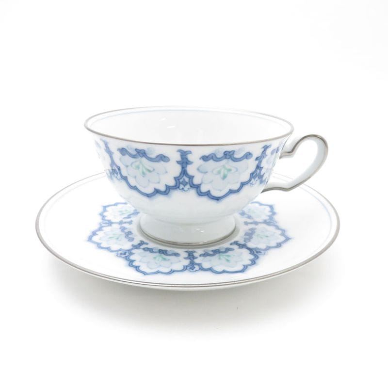 美品 OKURA 大倉陶園 呉須正倉院 カップ＆ソーサー ティー コーヒー ST170B1 【中古】