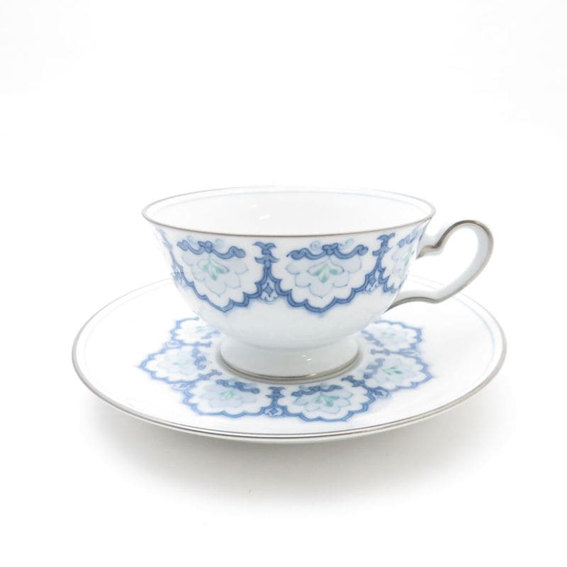 美品 OKURA 大倉陶園 呉須正倉院 カップ＆ソーサー ティー コーヒー ST172B1 【中古】
