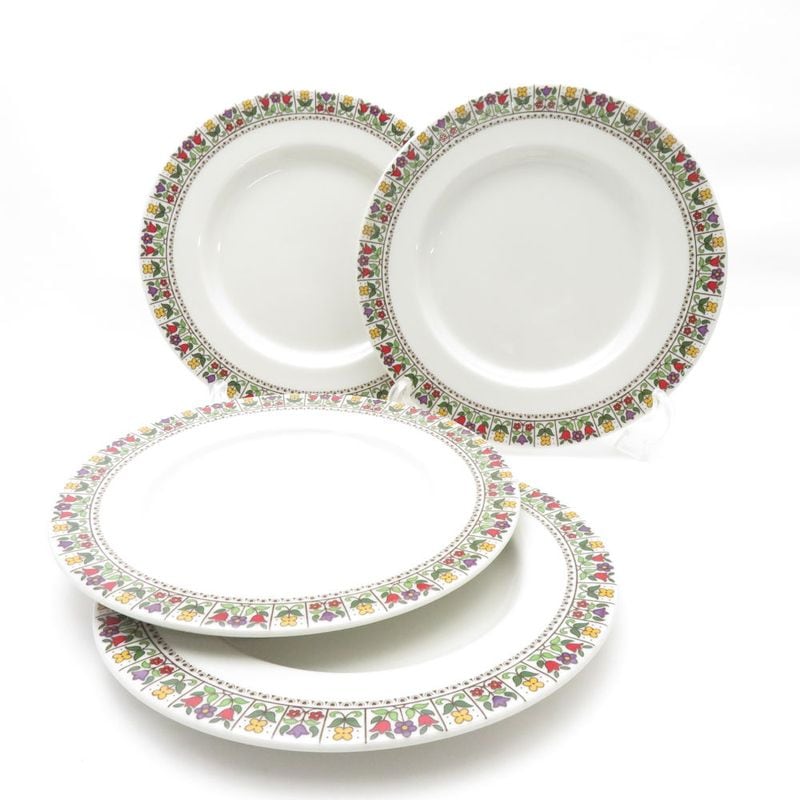 美品 ROYAL DOULTON ロイヤルドルトン FIREGLOW 中皿 4枚 20cmプレート セット デザート SY11039B2 【中古】