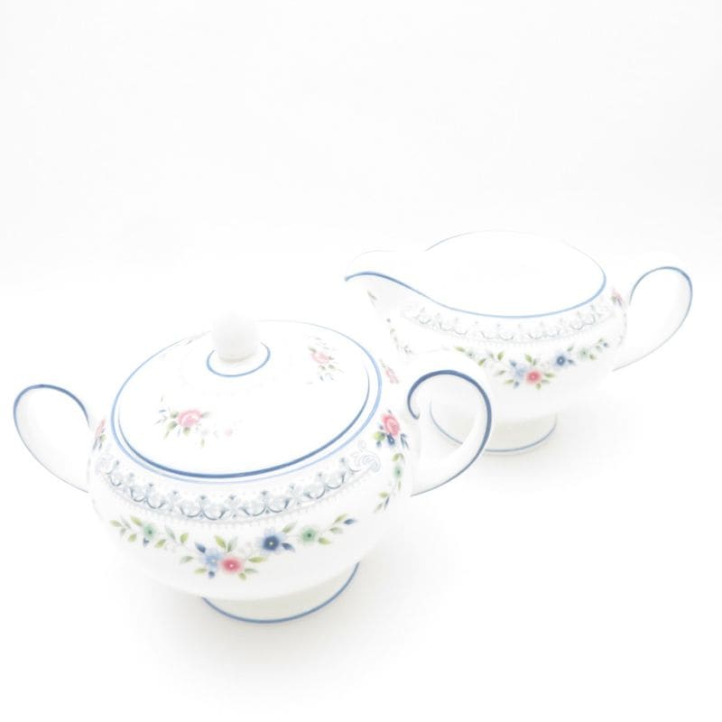 WEDGWOOD ウェッジウッド ローズデール シュガーポット クリーマー 2点 ミルク ピッチャー 砂糖 壺刻印 SM3475R1 【中古】