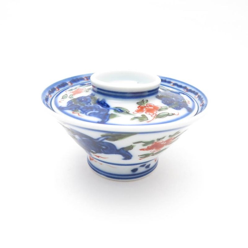 美品 Gen-emon 源右衛門窯 唐獅子牡丹絵 蓋付き 珍味入れ 1点 蓋物 SY12065S2 【中古】