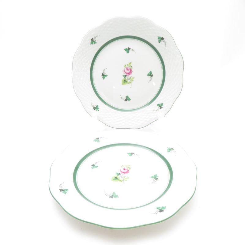 美品 Herend ヘレンド ウィーンの薔薇 VRH 517 中皿 2枚 ペア 19cmデザートプレート バラ SU12695R1 【中古】