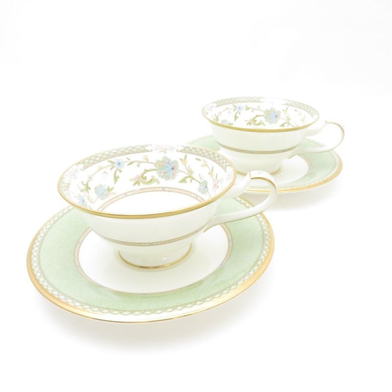 Noritake ノリタケ YOSHINO ヨシノ カップ＆ソーサー 2客 ペア 花柄 フラワー SC8304G1 【中古】