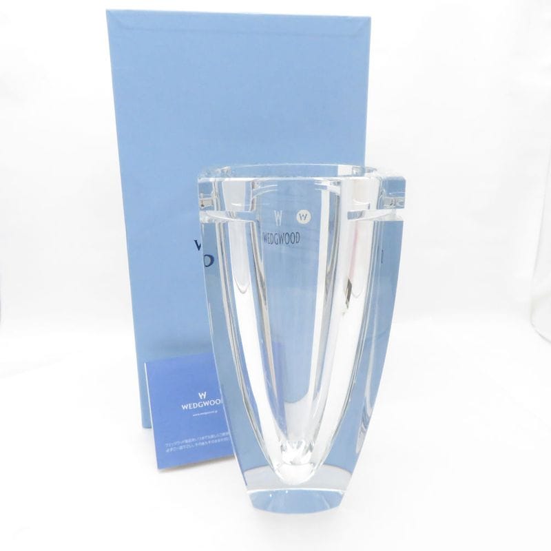 未使用 WEDGWOOD ウェッジウッド メトラ 花瓶 1点 クリスタルベース クリア H24 飾り壺 SU13020Z 【中古】