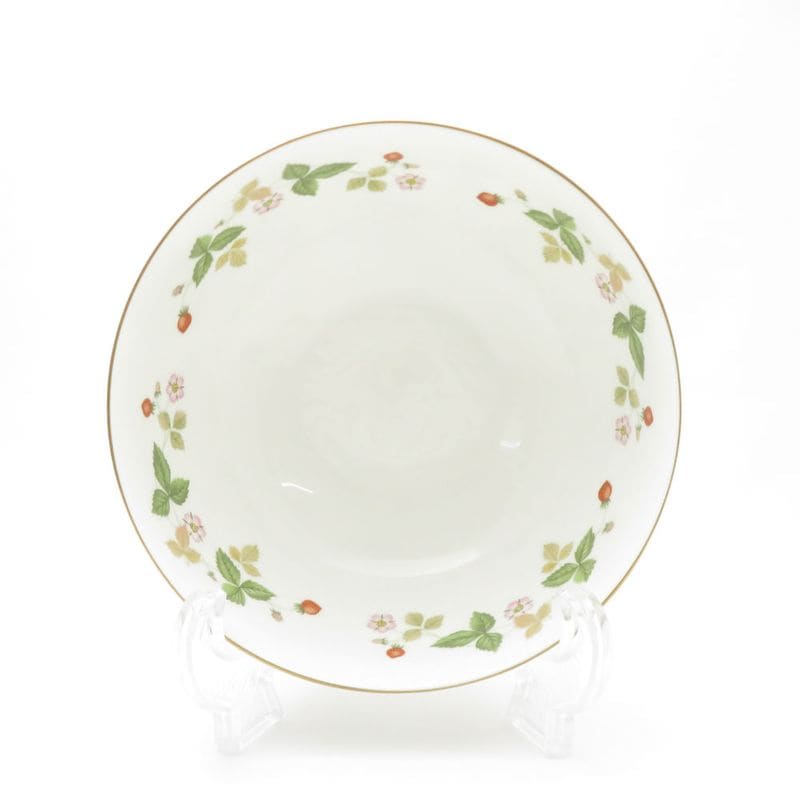 美品 WEDGWOOD ウェッジウッド ワイルドストロベリー サラダボウル 20cmプレート 深皿 大鉢 旧刻印 黒壺 SC8782U2 【中古】