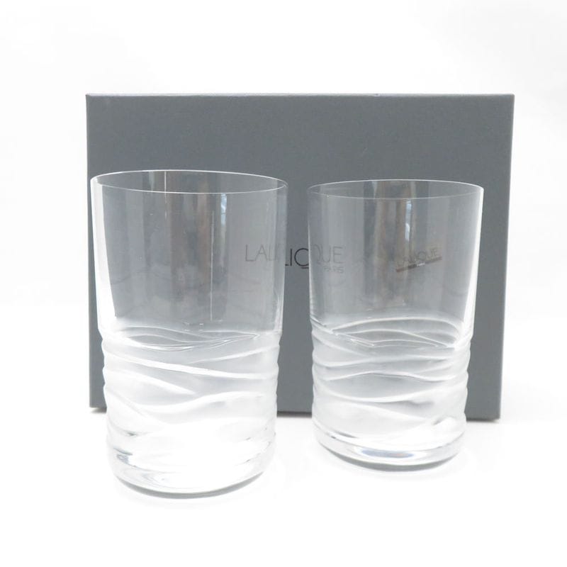 美品 LALIQUE ラリック グラス 2点 ペア タンブラー SC8710Q1 【中古】