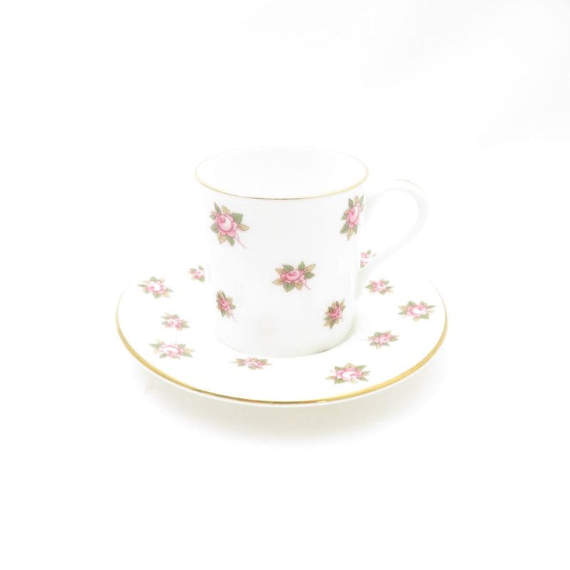 美品 Aynsley エインズレイ ダンバリーミント 「ローズデール」 デミタスカップ＆ソーサー 金彩 THE DANBURY MINT SY13301B3 【中古】